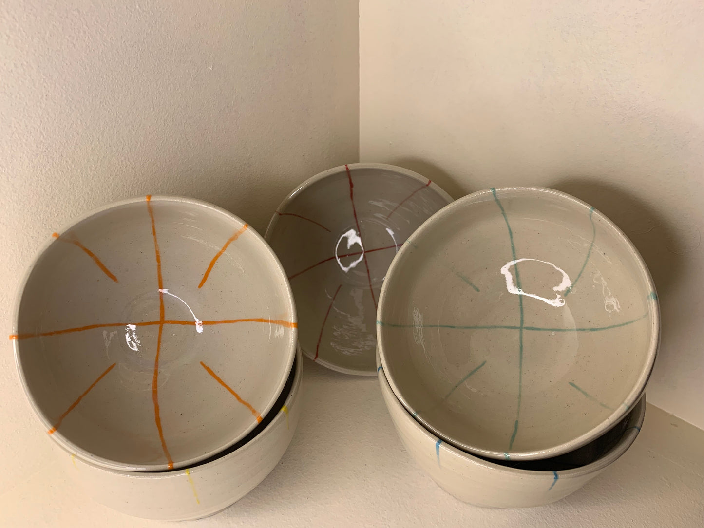 Bols rayures colorés